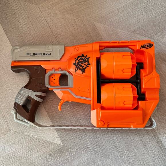 Nerf Other - Nerf Zombie Strike Flipfury 2013 Hasbro I-3526B Orange Blaster Double Barrel